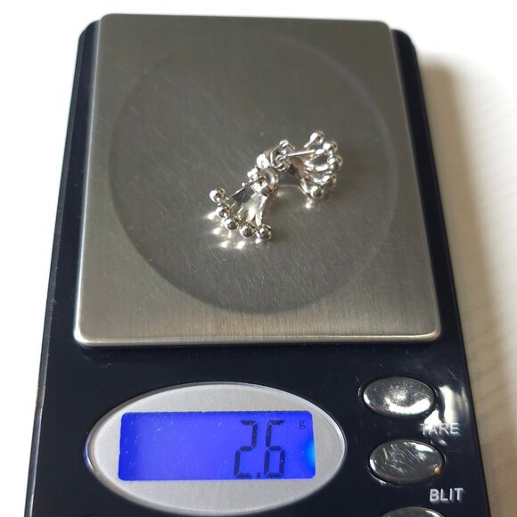 925 Sterling Silver Unique Odd Curved Style Earrings - Picture 6 of 6